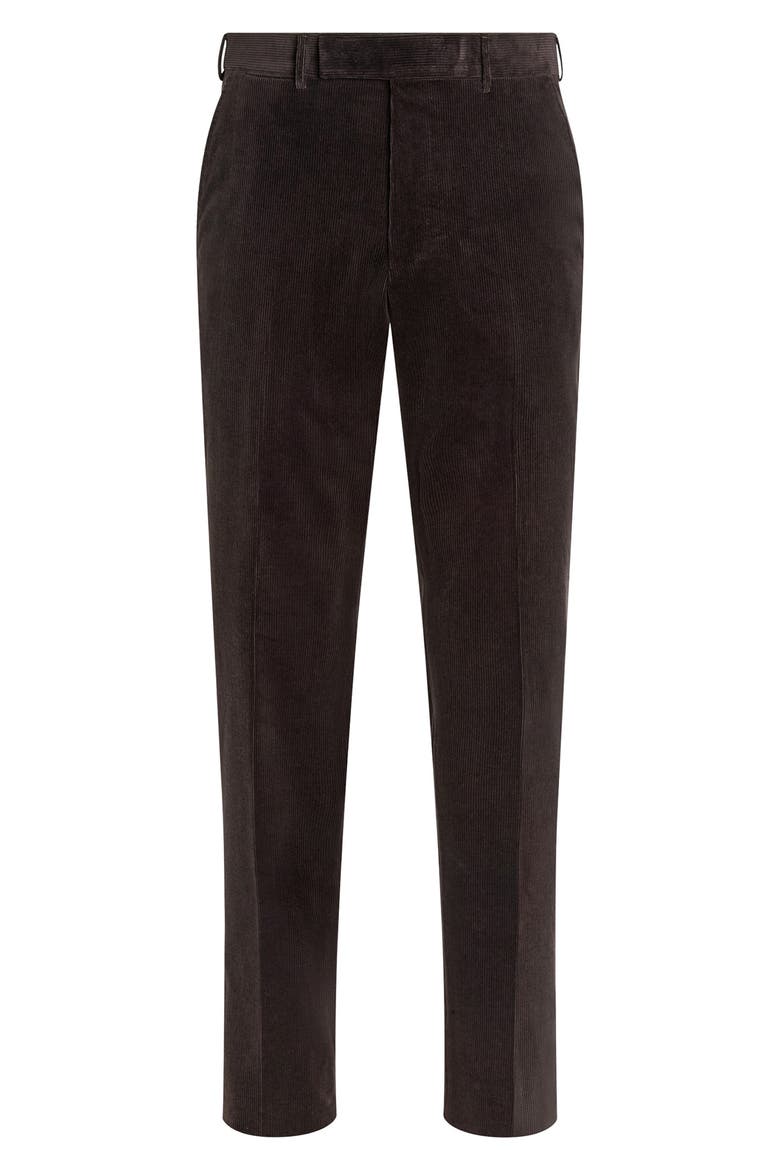 Cashco Stretch Cotton & Cashmere Corduroy Trousers, Main, color, DARK BROWN