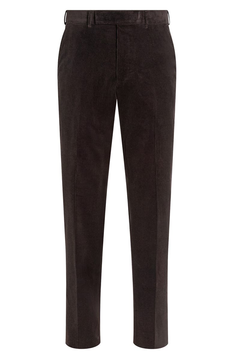 ZEGNA Cashco Stretch Cotton & Cashmere Corduroy Trousers, Main, color, Dark Brown