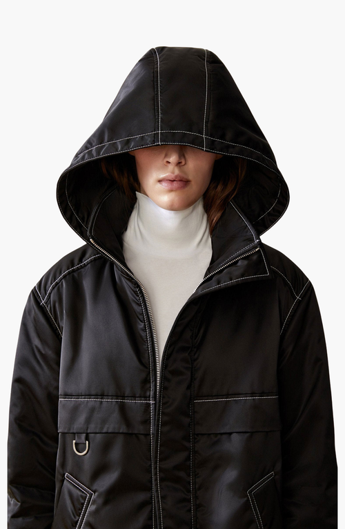 Shop Caalo Sustainable Down Water-resistant Anorak In Black