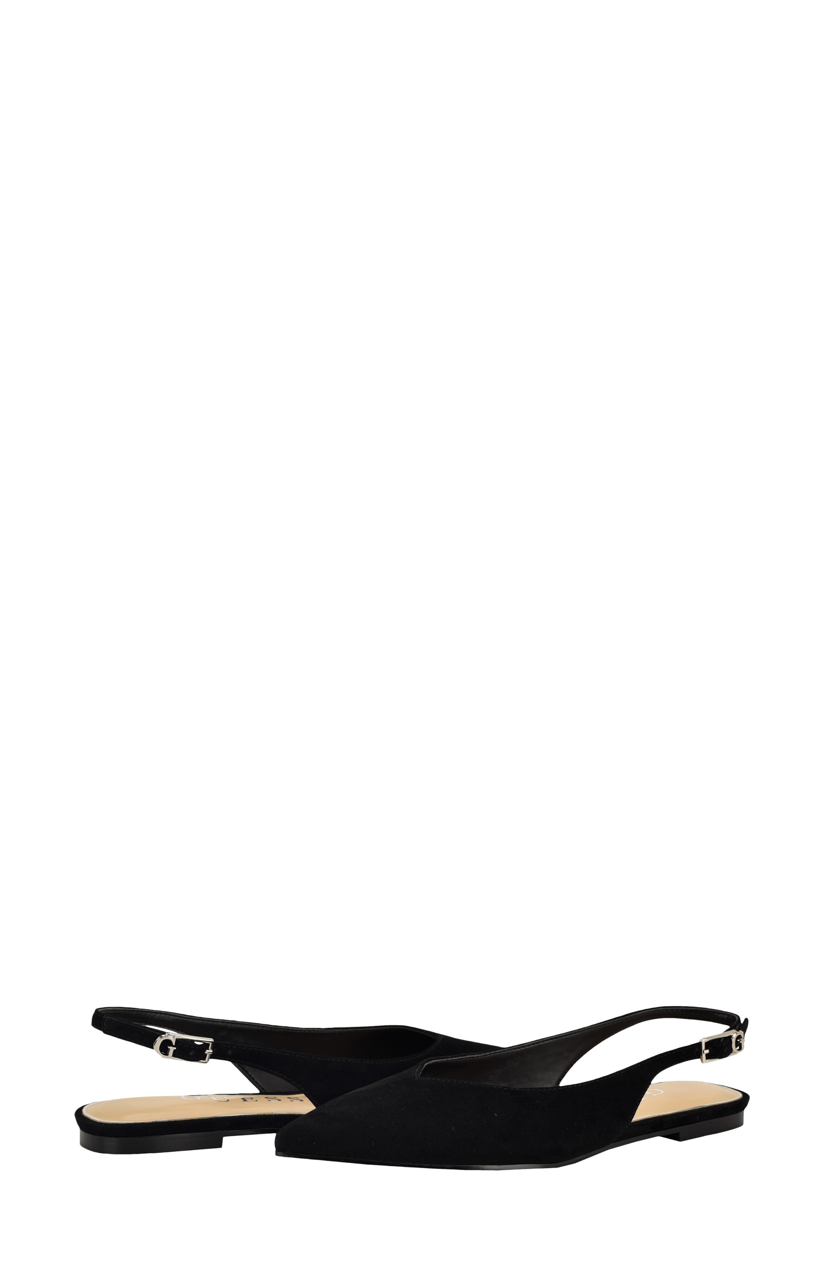GUESS Dorazio Slingback Pointed Toe Flat, Alternate, color, Black