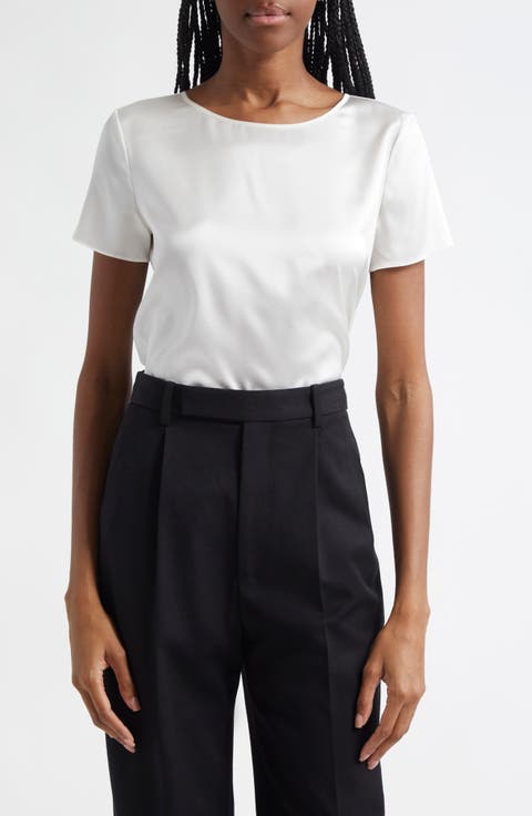 Satin Stretch Silk T-Shirt