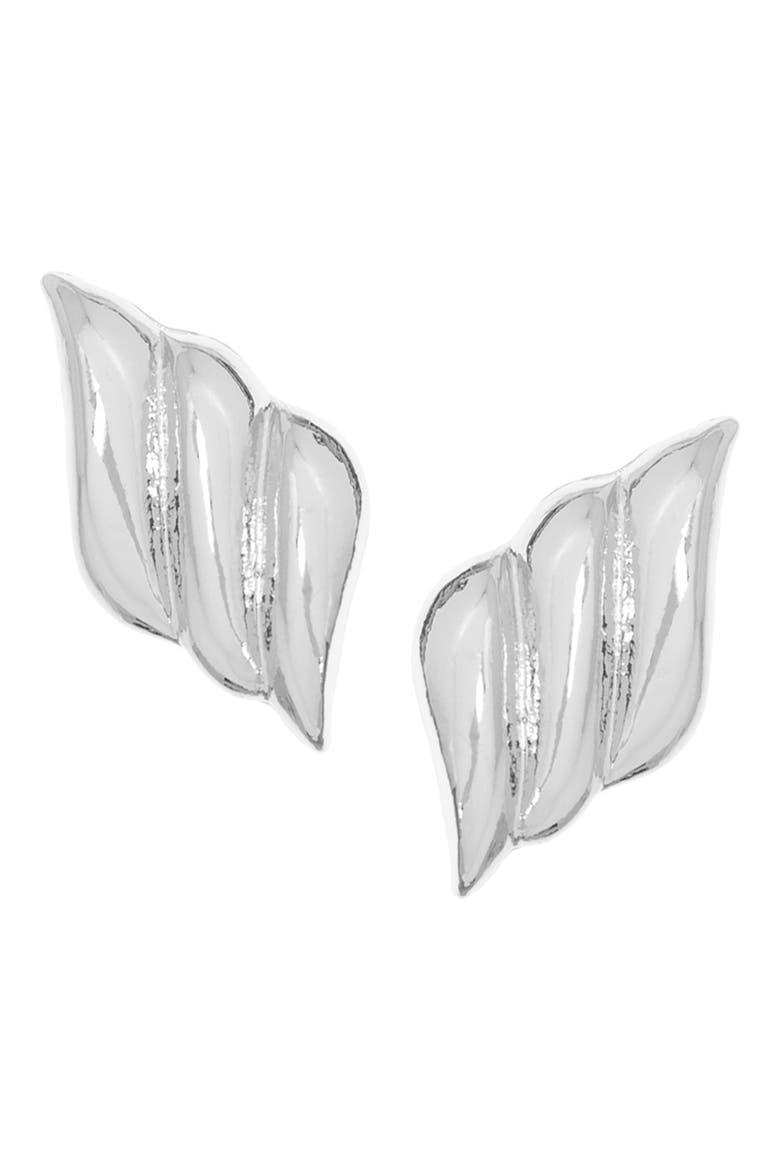 Wing Stud Earrings, Main, color, SILVER