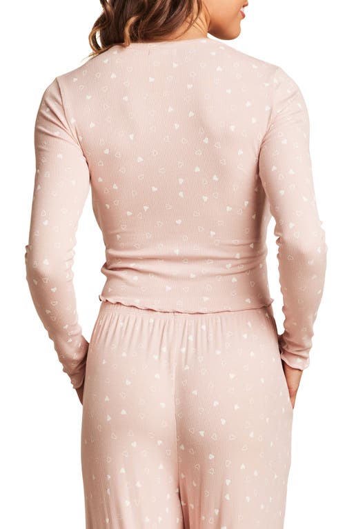 BAREFOOT DREAMS BAREFOOT DREAMS ULTRA SOFT RIB LETTUCE HEM CROP PAJAMA TOP 