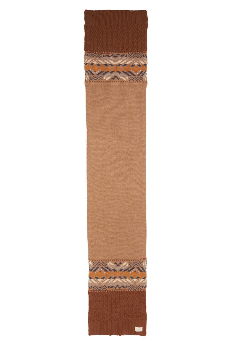 Mountain Fair Isle Scarf, Alternate, color, BROWN