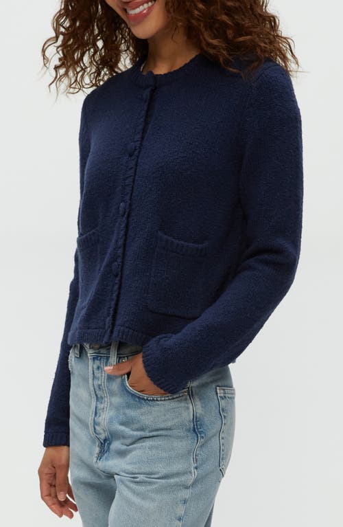 Shop Michael Stars Opaline Patch Pocket Cardigan In Nocturnal