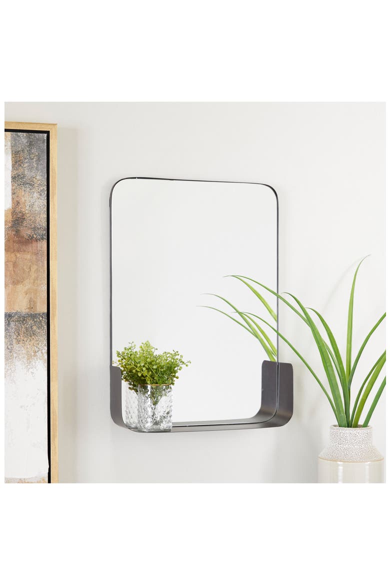 Mirrored Wall Shelf, Alternate, color, BLACK