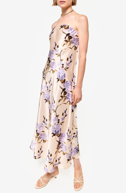 Cami Nyc Noelle Strapless Dress In Moonflower Watercolor