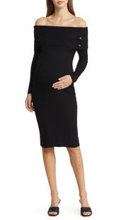 Emilia George Carrie Off Shoulder Knit Dress