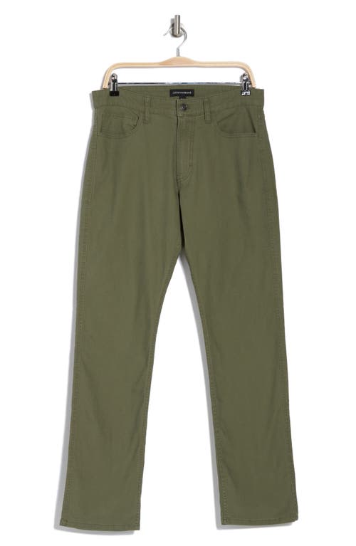 Lucky Brand Cotton Stretch Canvas Pants In Green Caper