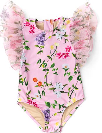 Kids' Wildflowers Tulle One-Piece Swimsuit