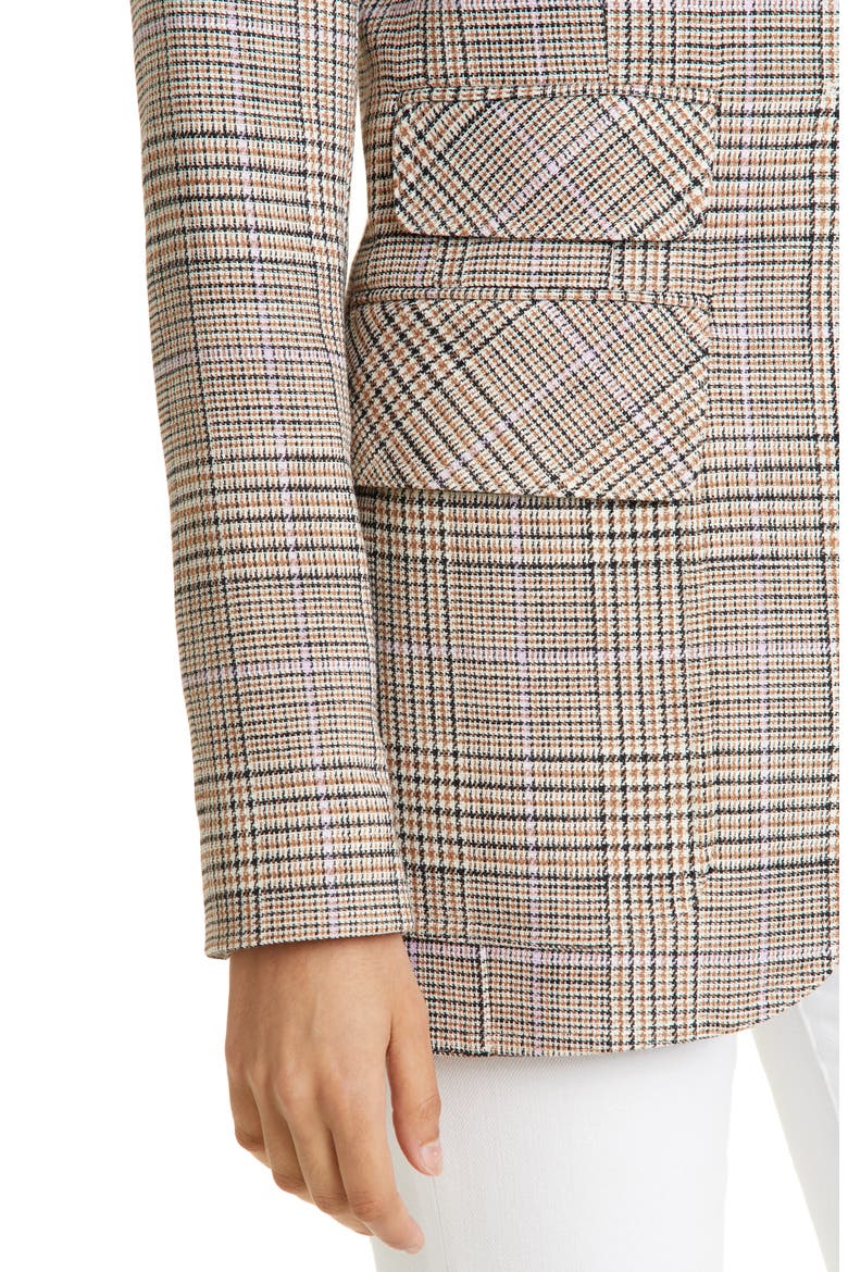 Glen Plaid Peaked Lapel Blazer, Alternate, color, NEUTRAL GLEN CHECK