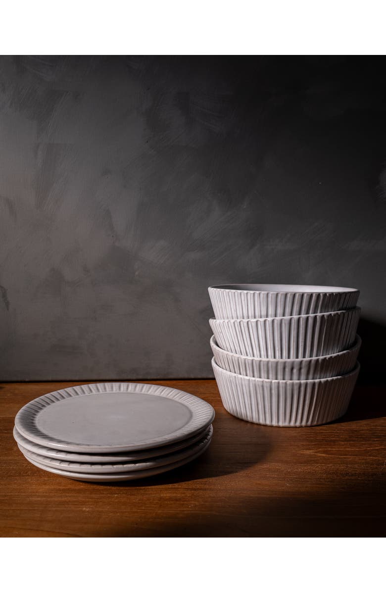 Une Vie Nomade Cloud Lines Pasta Bowl - Set of 4, Alternate, color, White