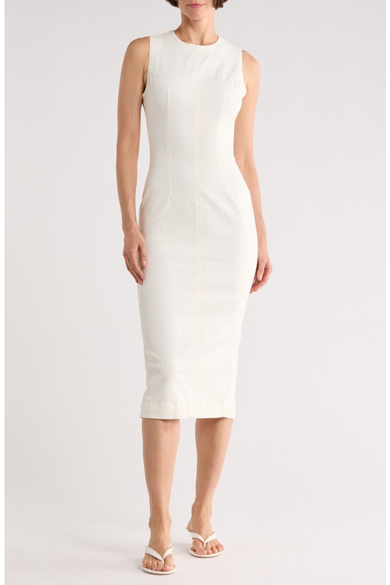 Esme Sleeveless Denim Midi Dress, Main, color, EGGSHELL