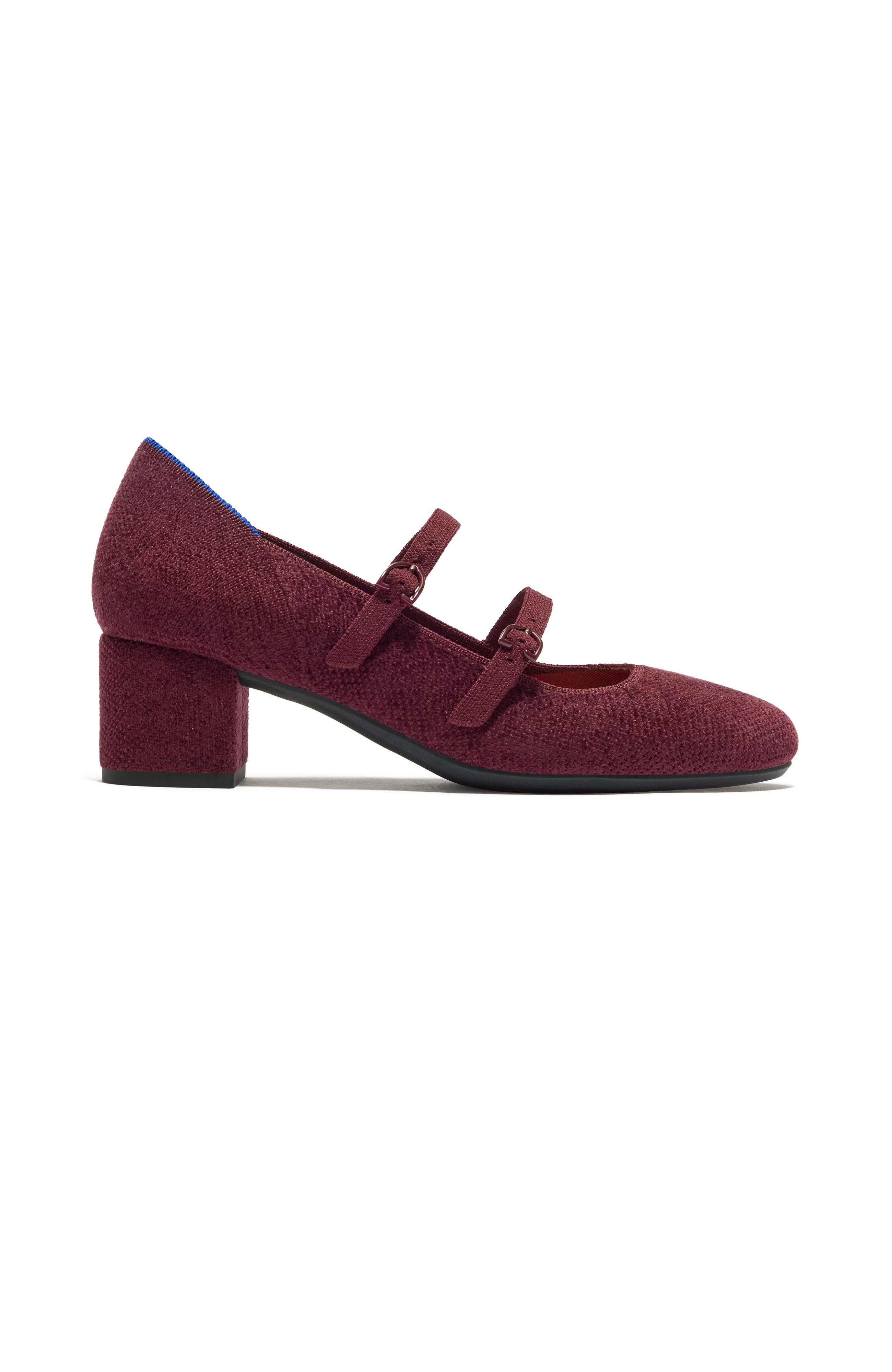 Rothy's The ReVelvet Double Buckle Mary Jane Heel, Alternate, color, Revelvet Syrah