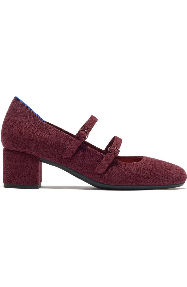 Rothy's The ReVelvet Double Buckle Mary Jane Heel, Alternate, color, Revelvet Syrah