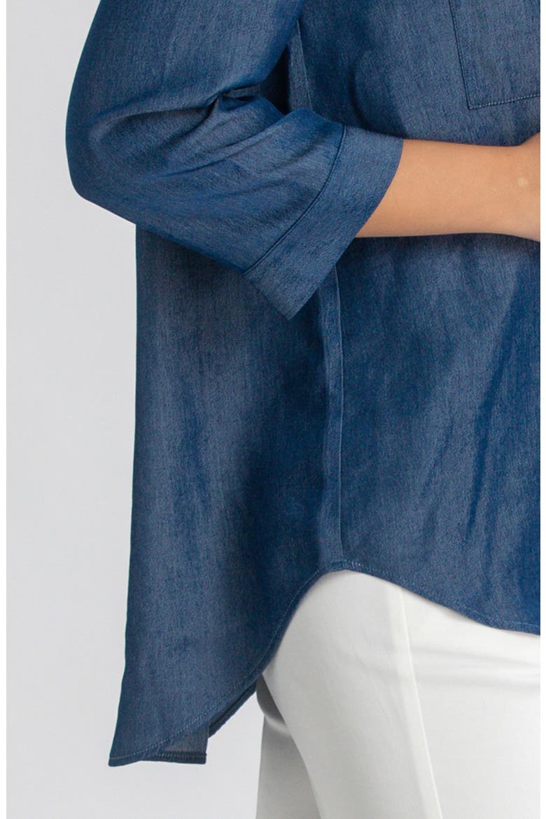 Chambray Button-Up Maternity Shirt, Alternate, color, BLUE