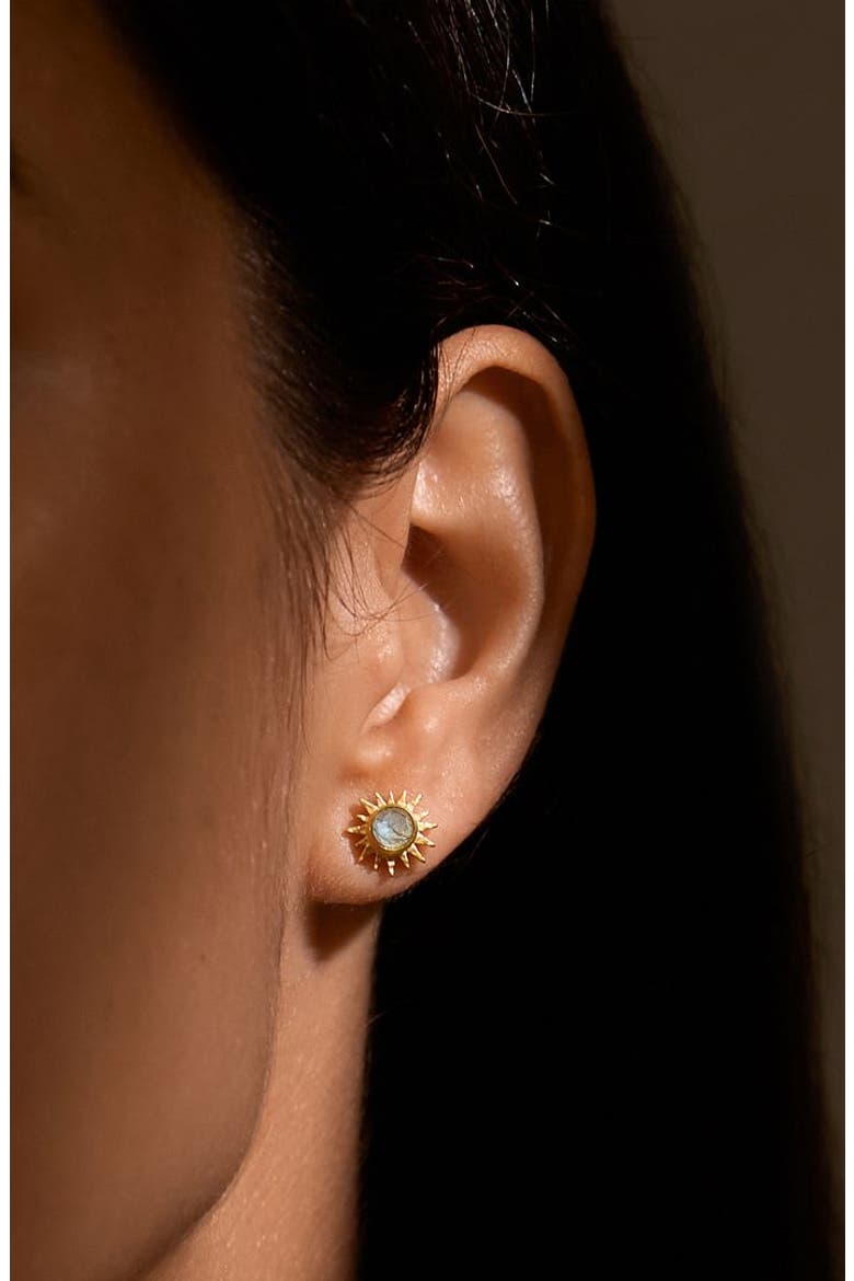 Light Seeker Labradorite Starburst Earrings, Alternate, color, Gold