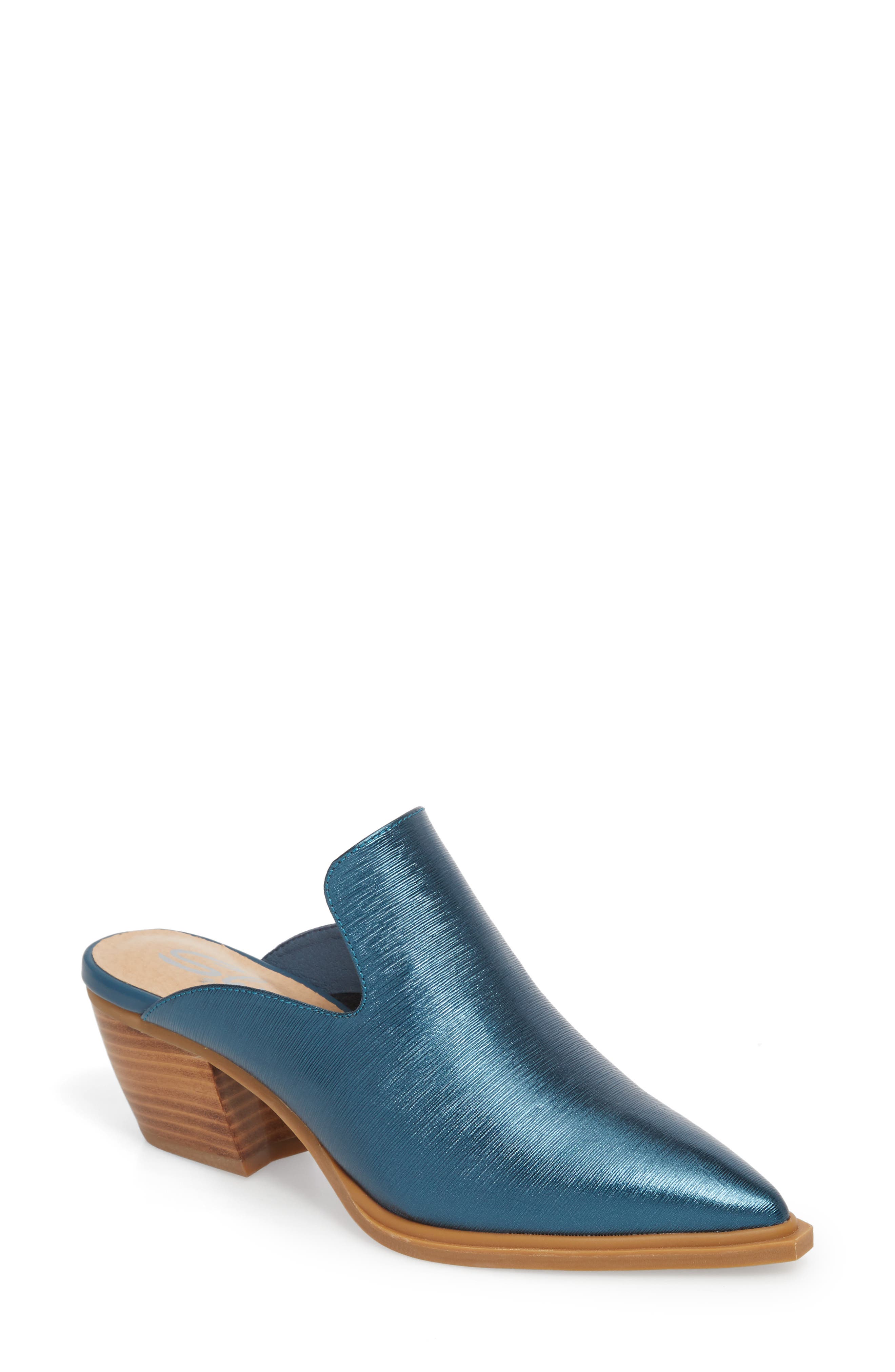 Louisa Loafer Mule, Main, color, METALLIC BLUE