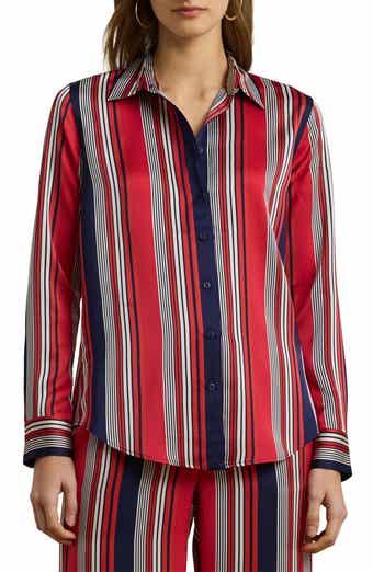 Lauren Ralph Lauren Stripe Charmeuse Midi Dress | Nordstrom Lauren Ralph Lauren Stripe Charmeuse Midi Dress | Nordstrom