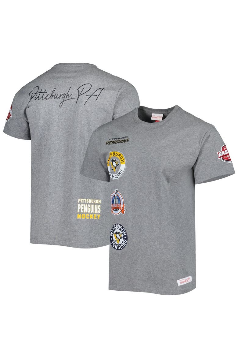 Men's Mitchell & Ness Heather Gray Pittsburgh Penguins City Collection T-Shirt, Main, color, Heather Gray