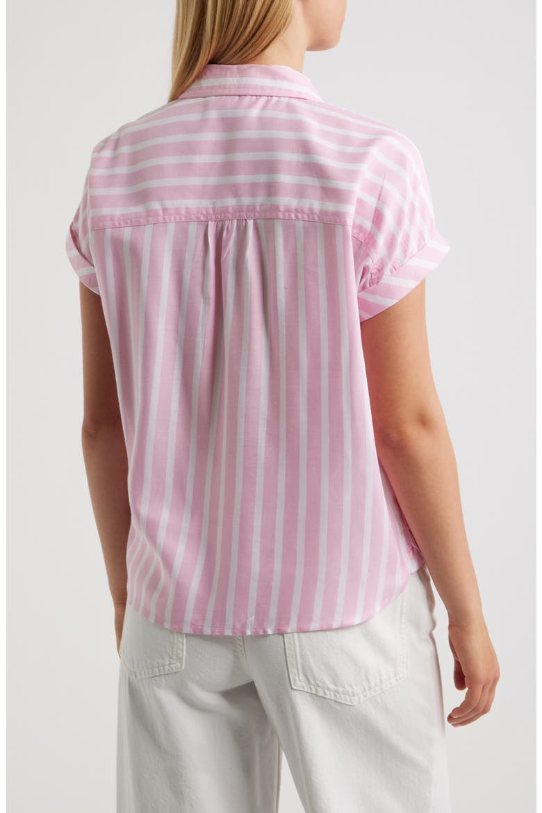 Darby Short Sleeve Button-Up Shirt, Alternate, color, SUPER PINK