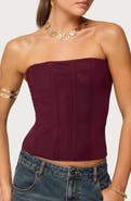 EDIKTED Reed Strapless Mesh Corset Top
