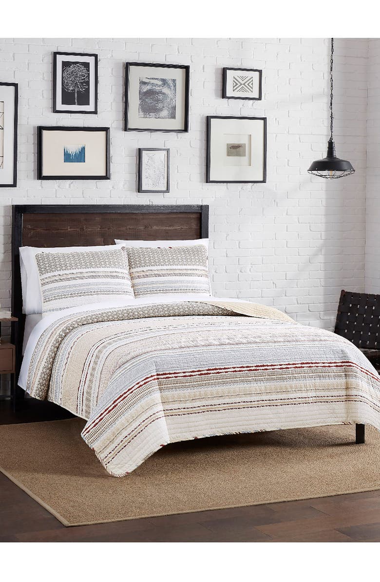 Lucky Brand Leigha Vertical Stripe 3-Piece Quilt Set, Alternate, color,