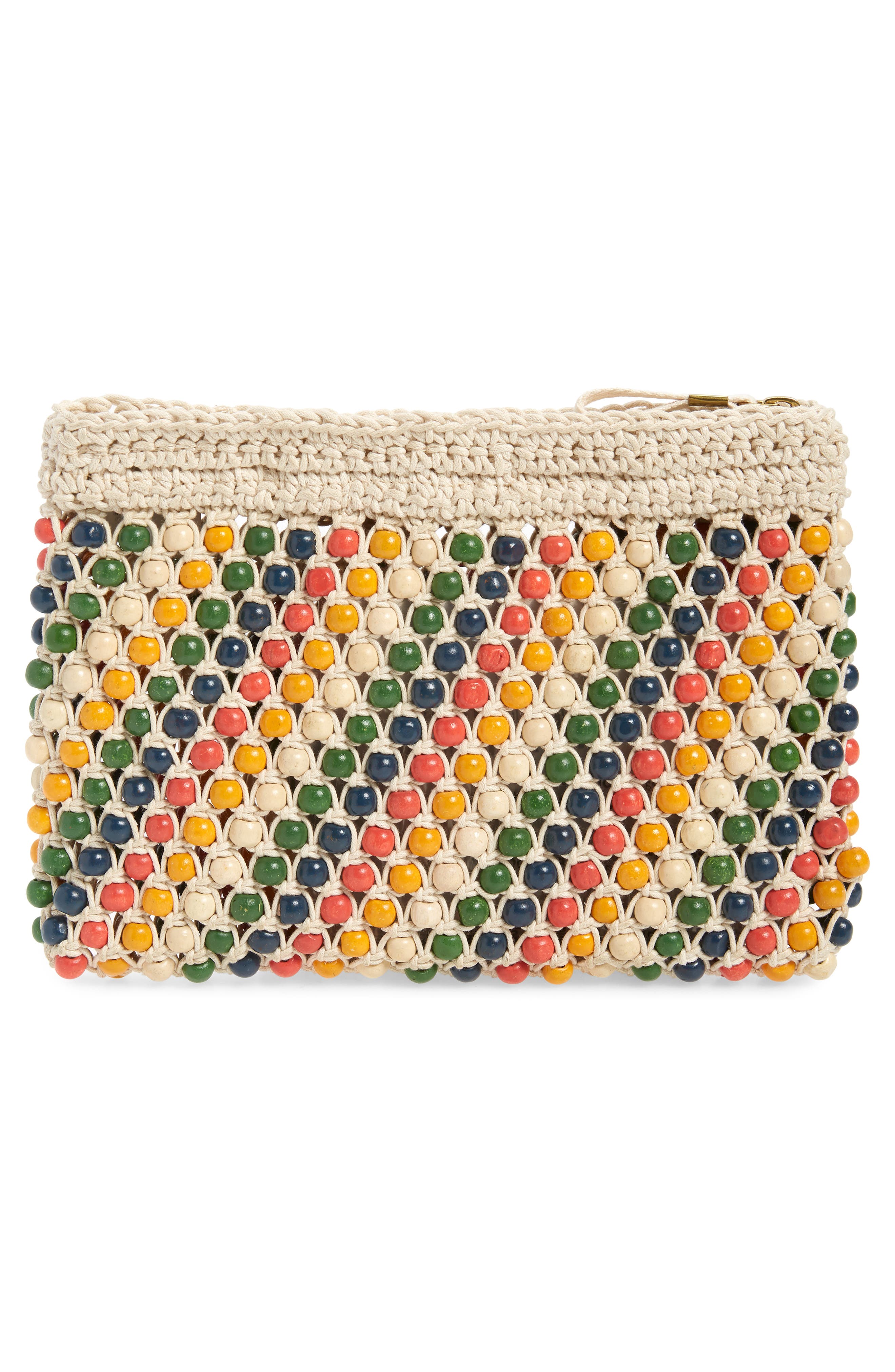 The Beaded Crochet Pouch Clutch, Alternate, color, RAINBOW MULTI