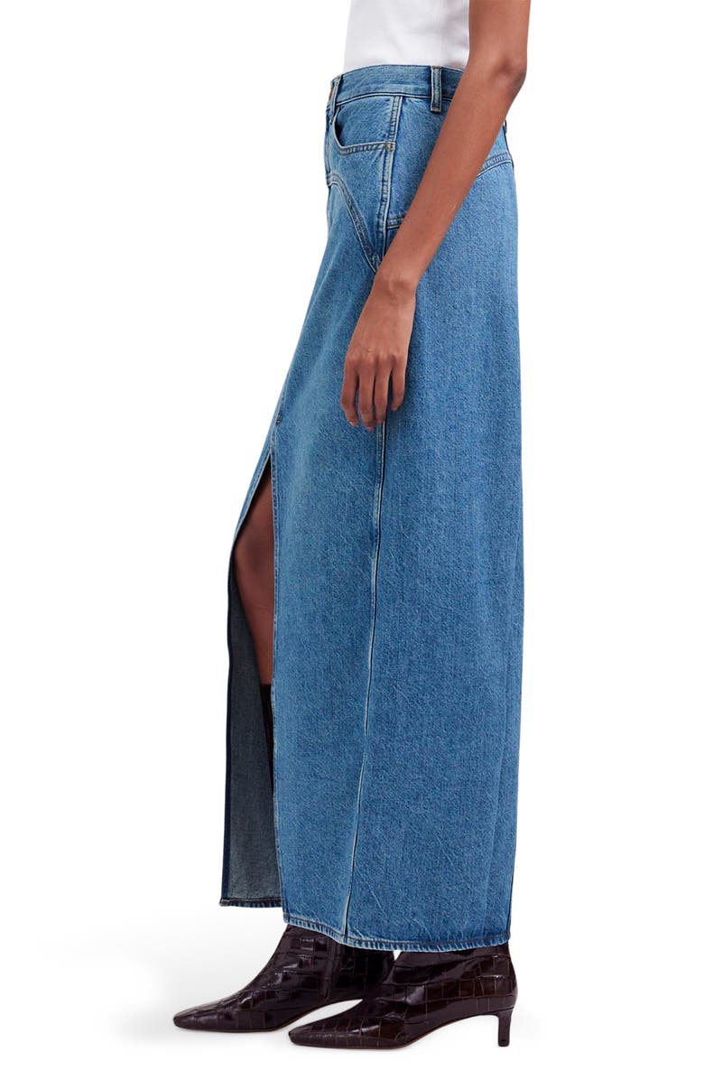 Madewell Western Denim Maxi Skirt, Alternate, color, 