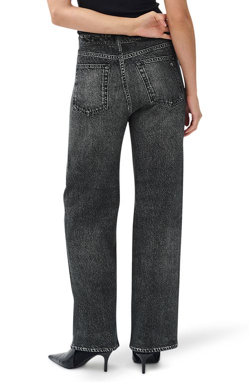 Rag & Bone Miramar Wide Leg Cotton Fleece Sweatpant Jeans In Black