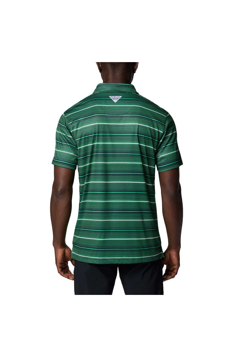 Columbia Men's Columbia Green Notre Dame Fighting Irish PFG Super Terminal Tackle<sup>™</sup> Omni-Shade<sup>™</sup> Stripe Polo, Alternate, color,