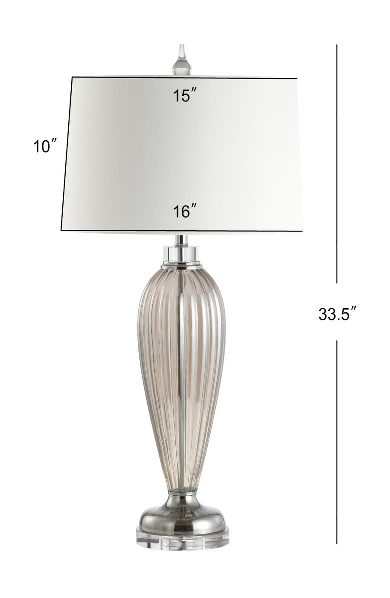 JONATHAN Y Julian 33.5" Glass/Crystal LED Table Lamp, Smoked Grey, Alternate, color, Smoked Gray
