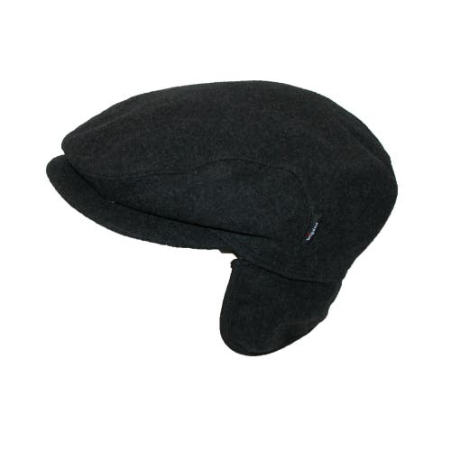 Wigens Christor (carl) Classic Wool Ivy Cap With Earflaps In Black