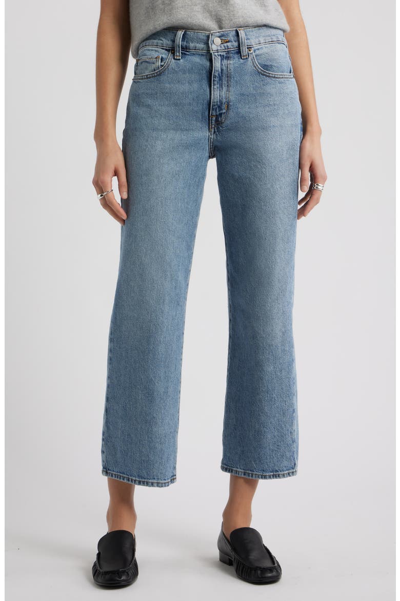 High Waist Crop Straight Leg Jeans, Main, color, AURORA WASH