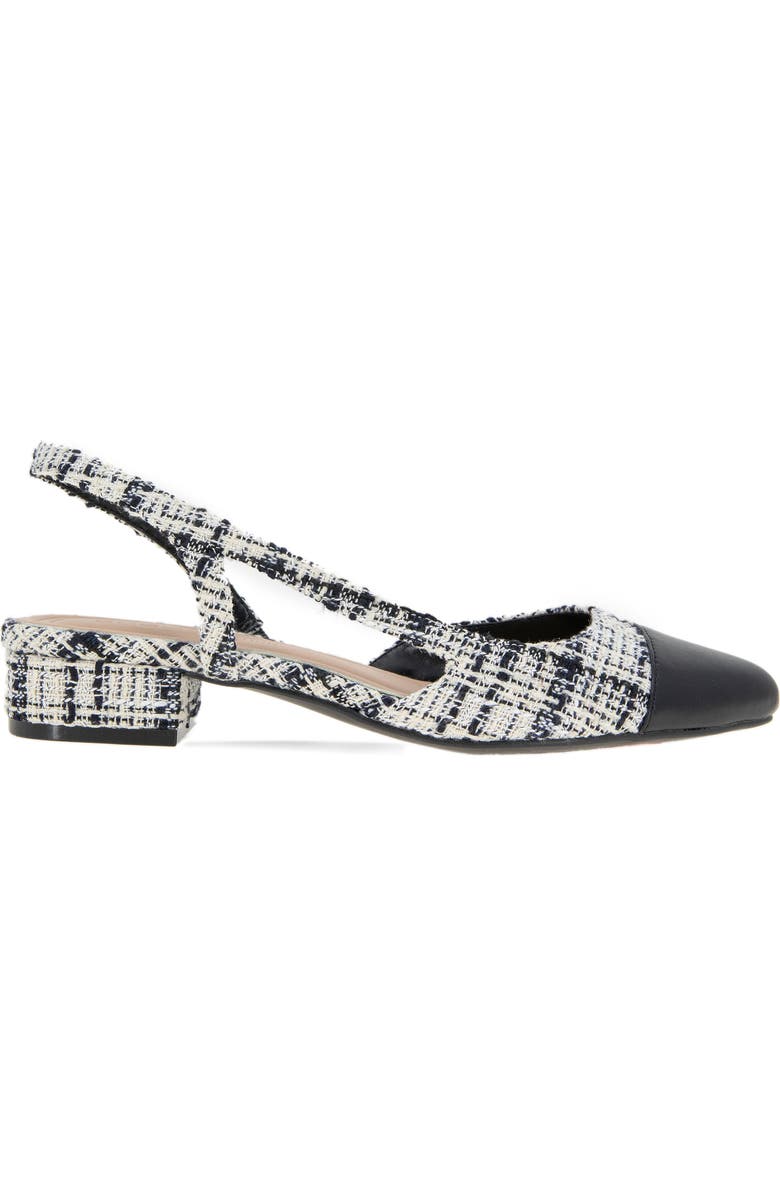 BCBGeneration Tillie Slingback Cap Toe Pump, Alternate, color, White Boucle Black