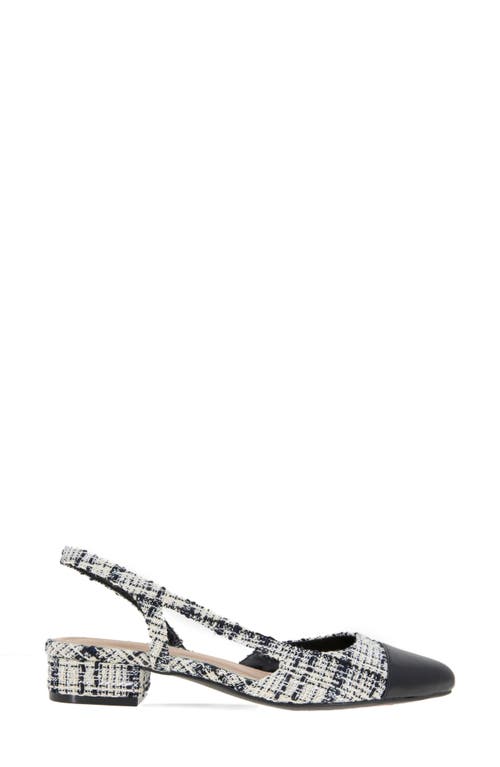 Bcbgeneration Tillie Slingback Cap Toe Pump In White Boucle Black