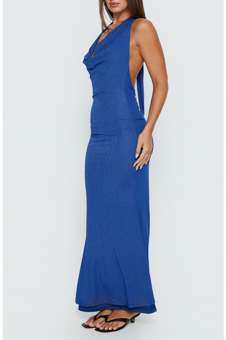 Jazminah Halter Cowl Neck Maxi Dress, Alternate, color, ROYAL BLUE