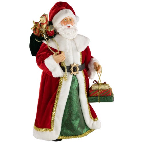 Northlight Nordic Style Santa Claus With Gifts Christmas Figure In Multi