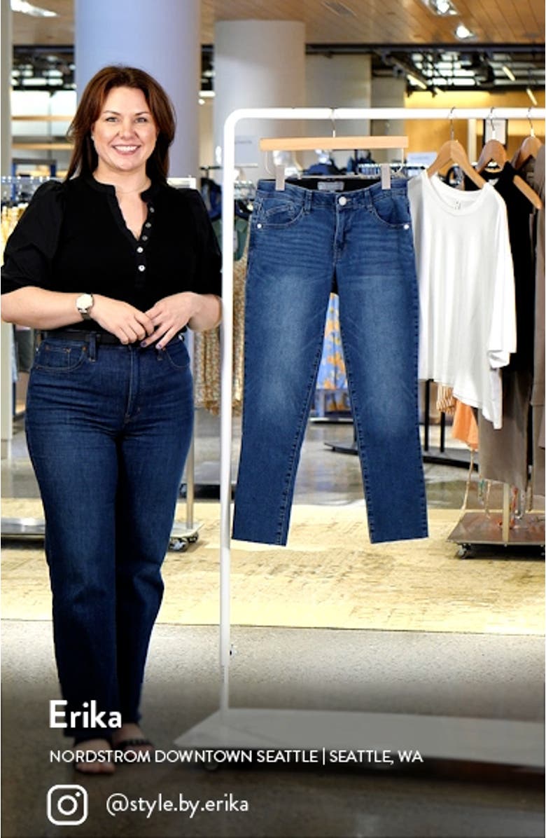 'Ab'Solution Raw Hem Ankle Skinny Jeans, sales video thumbnail