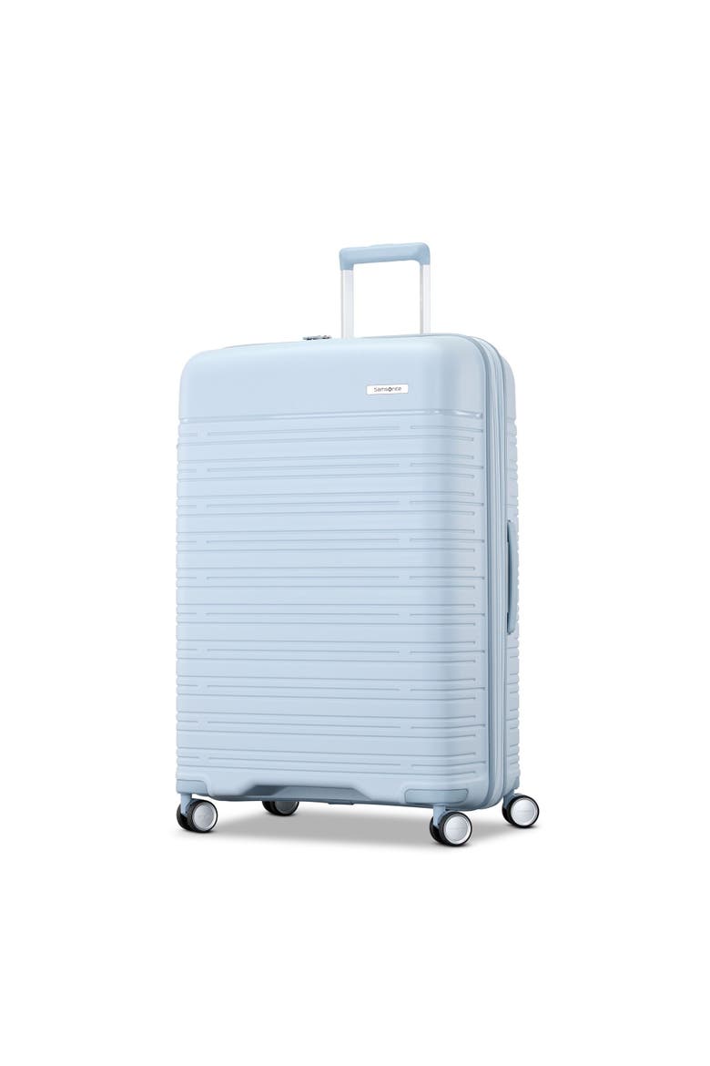 Elevation Plus 28" Large Checked Spinner Luggage, Main, color, Soft Blue