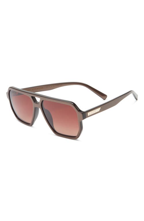 Diff Cameron 57mm Navigator Square Polarized Sunglasses In Brown
