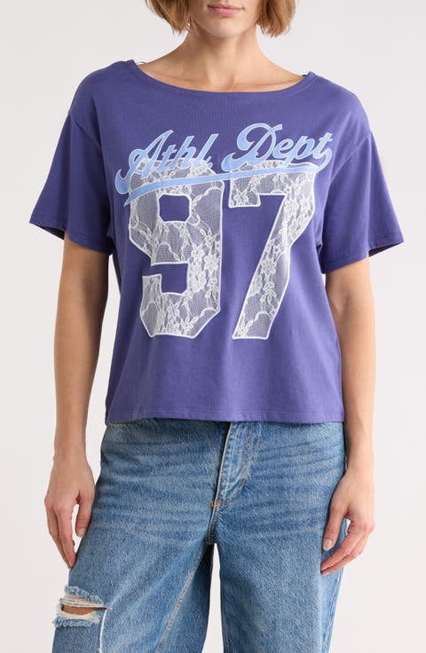Off the Shoulder Graphic T-Shirt