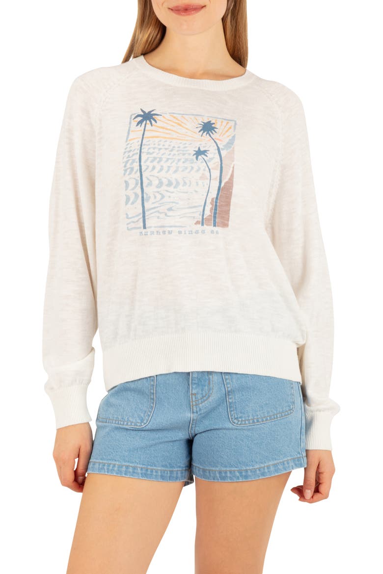 Palm Cove Graphic Sweater, Main, color, CREAM