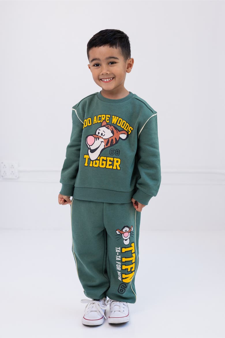 Winnie the Pooh Fleece 2-Piece Sweatshirt and Pants Set, Alternate, color, Tigger Dark Green