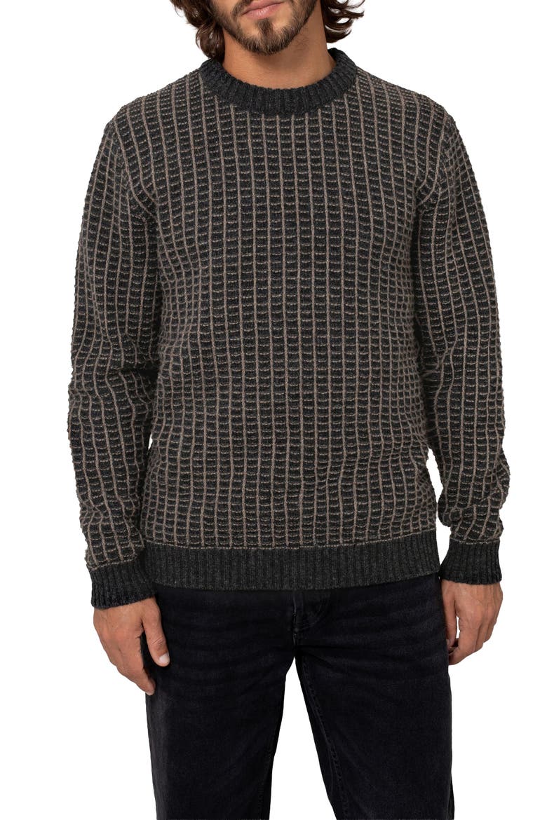 Cont Text Stitch Sweater, Alternate, color, CHARCOAL
