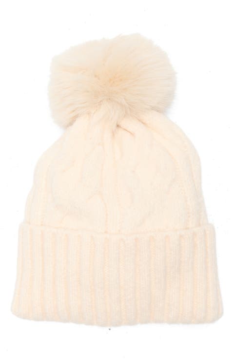 Faux Fur Pompom Beanie