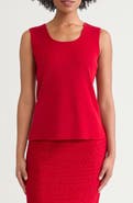 Ming Wang Scoop Neck Mid Length Knit Tank