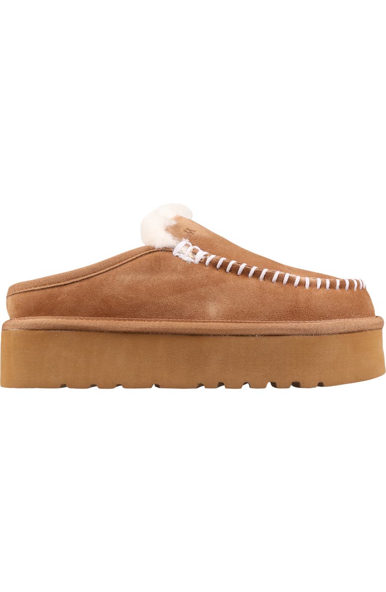 Mykos Suede Genuine Shearling Lined Water Repellent Clog, Alternate, color, Chestnut