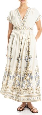 MAX STUDIO Surplice Neck Short Sleeve Maxi Dress