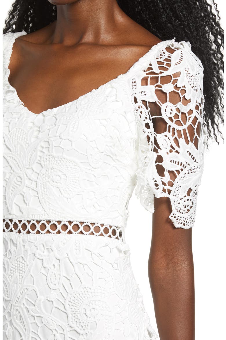 Briarwood Ruffle Lace Cocktail Dress, Alternate, color, WHITE